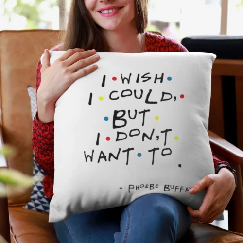 Tv Friends Pillowcase #9 I wish I could but I don’t want to